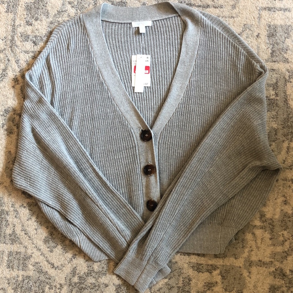 NWT Women’s Gray Abound Oversized Button Down Cardigan
